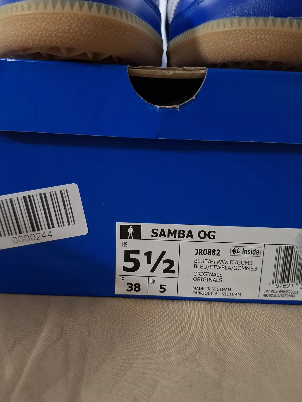 adidas Kids Blue Samba Sneakers with White Stripes